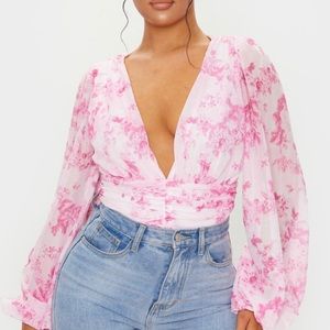 Floral Deep V Bodysuit
